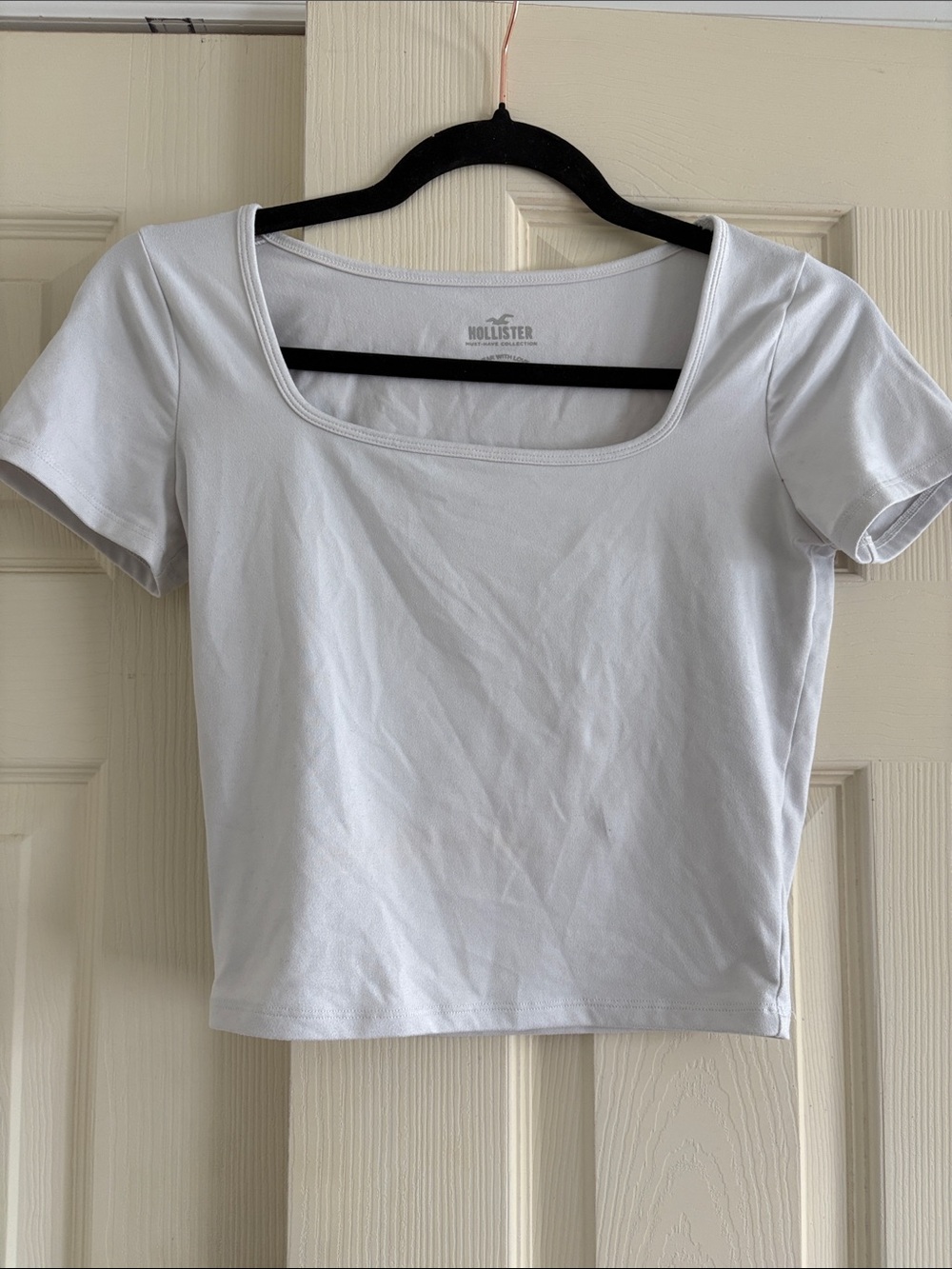 Hollister Women's White Square Neck Crop Top